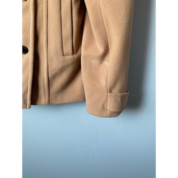 NWT Love Tree Camel Colored Double Breasted Pea Coat- Size Large - Picture 15 of 15